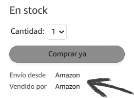 Asegúrate de que las ventas y el envío se realicen directamente por Amazon.es!
