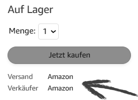 Achte darauf, dass Verkauf und Versand direkt durch Amazon.de erfolgen!